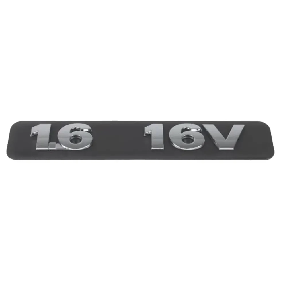 Logo 1.6 16V chromé de cache moteur plastique pour VW Golf 4 et Bora 1.6L 16V (05/1999-04/2001) - moteurs ATN AUS