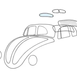 Lunette arrière pour Volkswagen Coccinelle Ovale 04/1953 ->07/1957