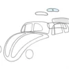 Lunettes arrière pour Volkswagen Coccinelle Split ->03/1953 - Paire