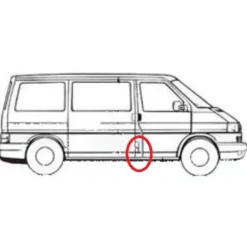 Montant B inférieur extérieur droit pour VW Transporter T4