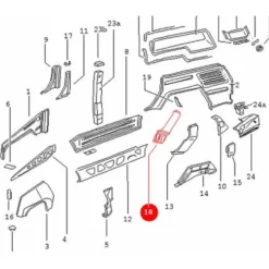 Montant intérieur de pilier arrière gauche pour VW 181