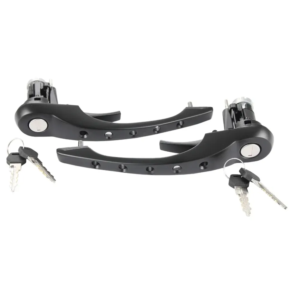 Paire de poignées de porte percées noires pour Porsche 911 type G (1978-1989) - avec fermeture centralisée