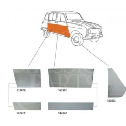 Panneau latéral avant droit pour Renault 4 (10/1961-01/1994)