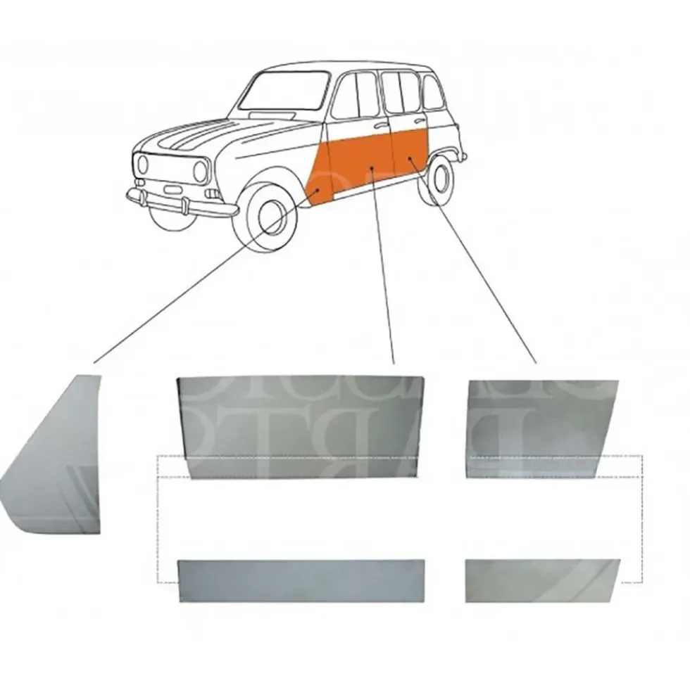 Panneau latéral avant gauche pour Renault 4 (10/1961-01/1994)