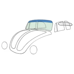 Pare-brise vert bande bleue pour VOLKSWAGEN Coccinelle 1303 Cabriolet (08/1972-01/1980)