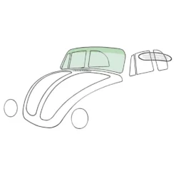 Pare-brise vert bande verte pour VOLKSWAGEN Coccinelle 1303 Cabriolet (08/1972-01/1980)