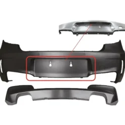 Pare-chocs arrière type M en ABS pour BMW Série 1 E81 E87 et E87LCI (02/2003-12/2011) - sans PDC avec double échappement