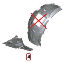 Passage de roue inférieur avant gauche pour Bmw Série 3 F30 Berline et F31 Touring (02/2011-09/2019)