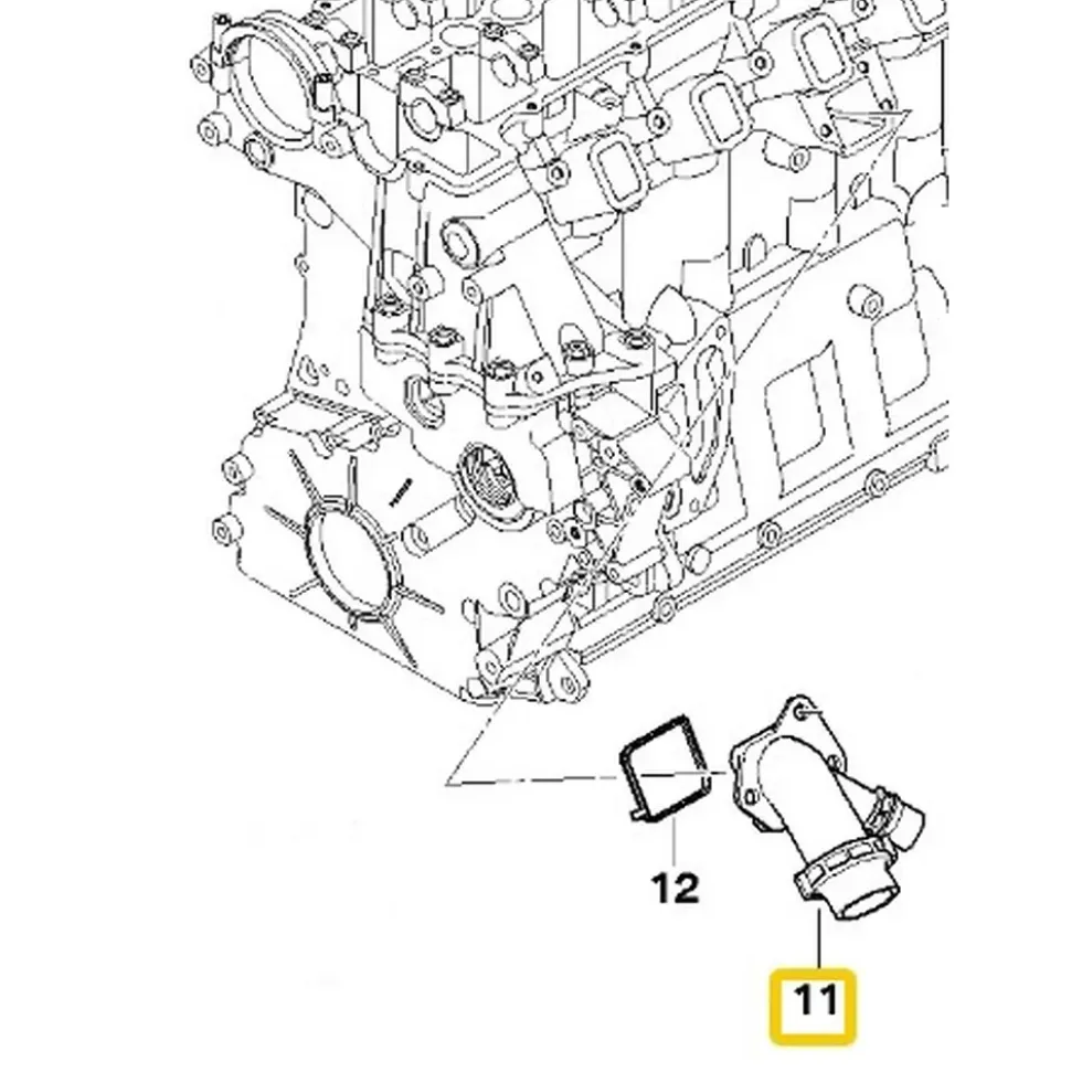 Pipe de raccord pour durites d'eau sur culasse pour BMW E39
