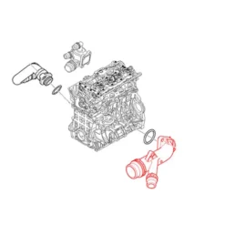 Pipe de raccord sur durites d'eau de culasse pour BMW série 1 E81 à E88 116i à 120i