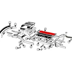 Plancher extérieur droit inférieur pour Volkswagen Combi Split (-07/1967)