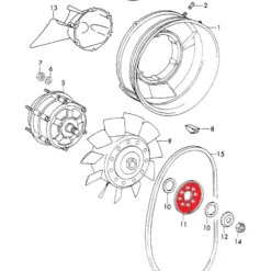 Poulie extérieure d'alternateur sur turbine pour Porsche 911 type F (1965-1973)