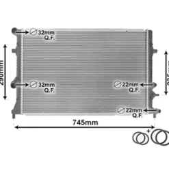 Radiateur de refroidissement moteur pour Volkswagen Touran (1T3) 1.2 TSI