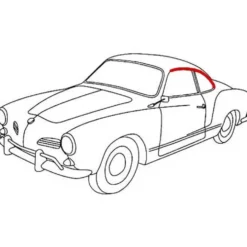 2 Rails Alu de vitre arrière Droite pour Karmann Ghia Coupé 60 ->71