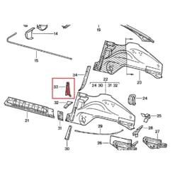 Renfort intérieur de passage de roue arrière pour Porsche 911 et 912 (1965 - 1983) - côté gauche