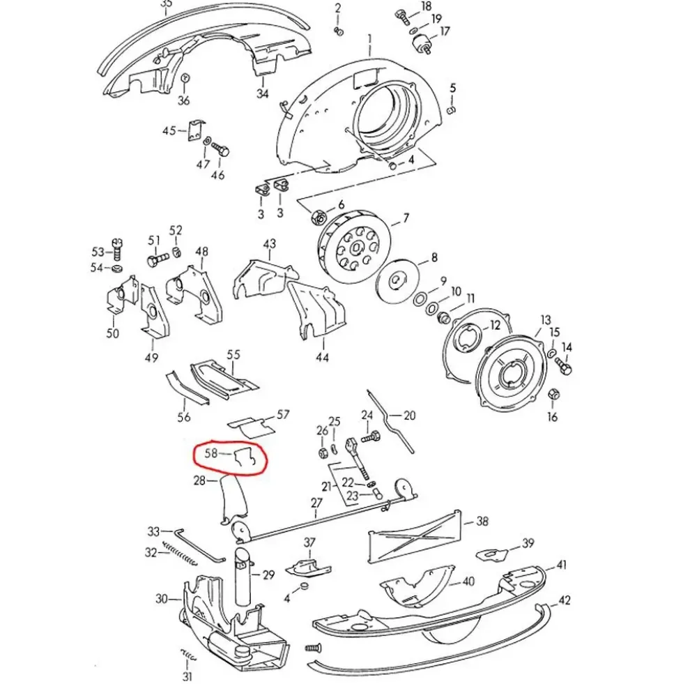 Ressort de retenu de coquille d'évacuation d'air pour Porsche 912 (1966-1969)