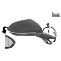 Rétroviseur droit pour VW Golf 7 - Noir
