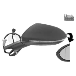 Rétroviseur gauche pour VW Golf 7 - Noir
