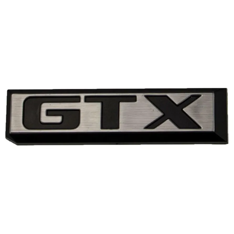Sigle adhésif GTX chromé sur fond noir de hayon pour VW Scirocco 2 GTX 16V (10/1985-07/1989)