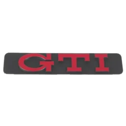 Sigle GTI rouge sur fond noir de baguette d'aile arrière 63mm pour VW Golf 3 GTI Berline et Cabriolet (09/1991-05/1998)