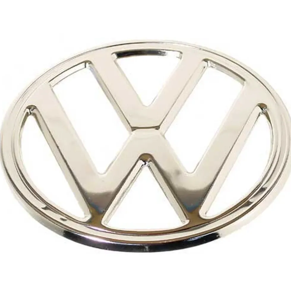 Sigle "VW" Chromé 18 cm pour Combi Bay Window 73 ->79