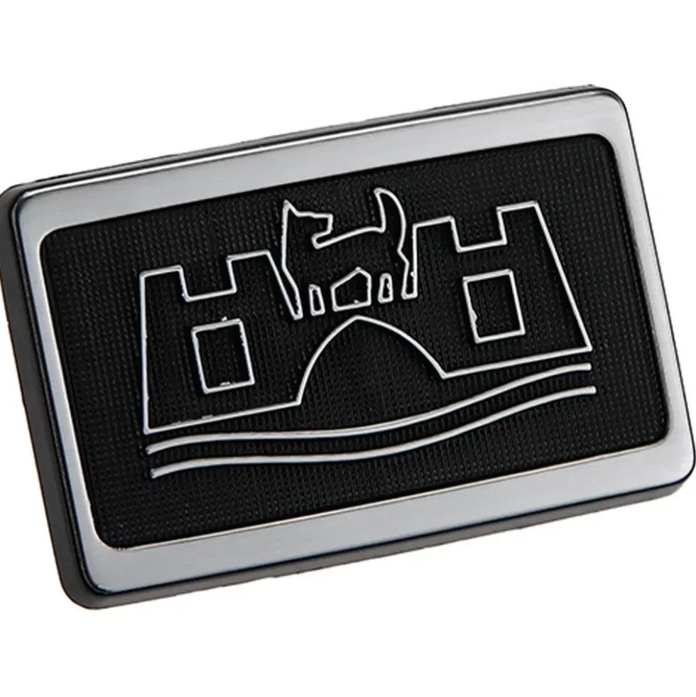 Sigle WOLFSBURG argent sur fond noir d'aile avant pour VW Golf 2 et Jetta 2 (08/1983-07/1992)
