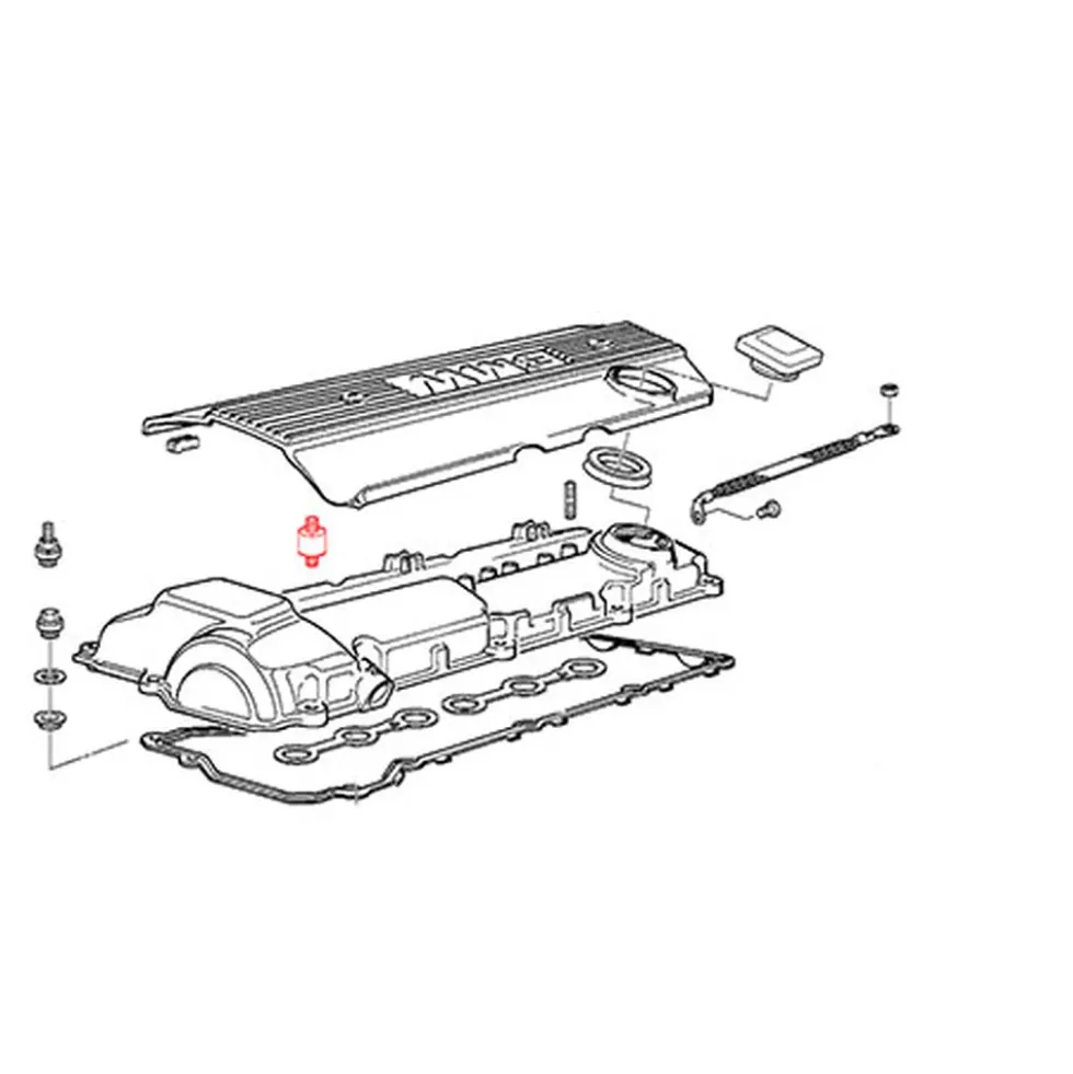 Silentbloc entre couvre culasse et "capot de protection" pour BMW Z3
