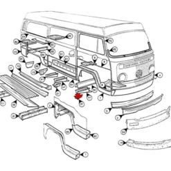 Support de cric avant droit pour VOLKSWAGEN Combi Bay Window (1968-1979)