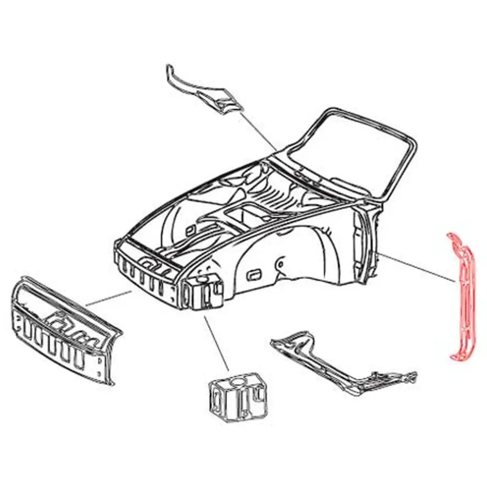 Tôle de fixation d'aile avant DANSK pour Porsche 912, 911 et 930 (1969-1989) - côté gauche