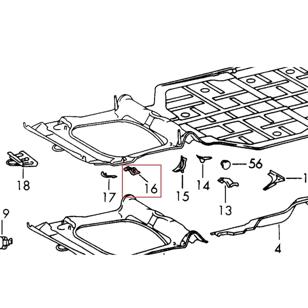 Tôle de renfort sous réservoir pour Porsche 911 type F (1965-1973)