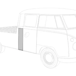 Tôle de réparation arrière droite inférieure courte pour VOLKSWAGEN Combi Split Pickup double cabine (-07/1967)