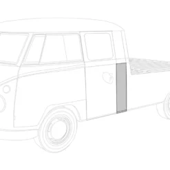 Tôle de réparation arrière gauche inférieure pour VOLKSWAGEN Combi Split Pickup double cabine (-07/1967)