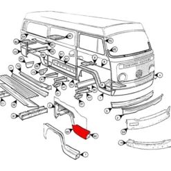 Tôle extérieure de marche avant droite pour VOLKSWAGEN Combi Bay Window (08/1967-07/1972)