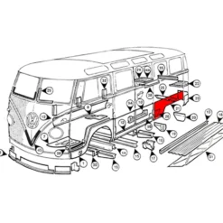 Tôle extérieure de réparation d'aile arrière gauche pour VOLKSWAGEN Combi Split (08/1962-07/1967)