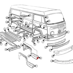 Tôle intérieure de marche avant droite pour VOLKSWAGEN Combi Bay Window (08/1967-07/1972)