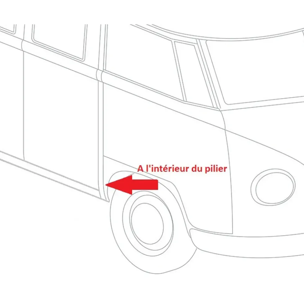 Tôle intérieure derrière aile droite pour VW Combi Split ->67