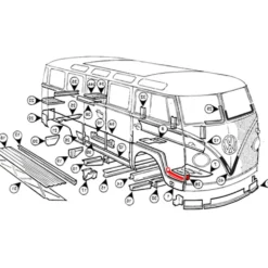 Tôle sous bas de porte avant droite pour VOLKSWAGEN Combi Split Brazil (1957-1975)