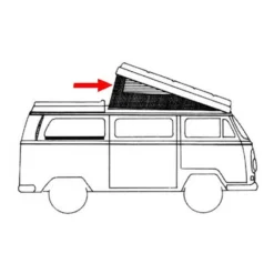 Toile de toit Orange à 3 fenêtres pour Combi Westfalia 68 -><noscript><img width=