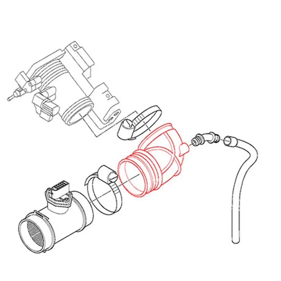 Tuyau de débitmètre d'air pour BMW E46