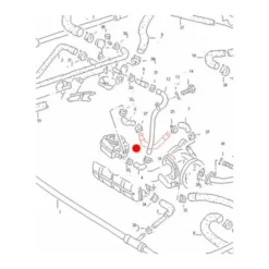 Tuyau inox entre la pompe à eau et le radiateur pour Transporteur 1.9 / 2.1 - 85 ->92