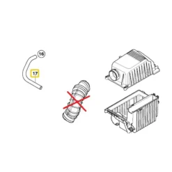 Tuyau reniflard d'huile pour Mini R52 Cabriolet et R53 Cooper S (10/2000-07/2008) - W11