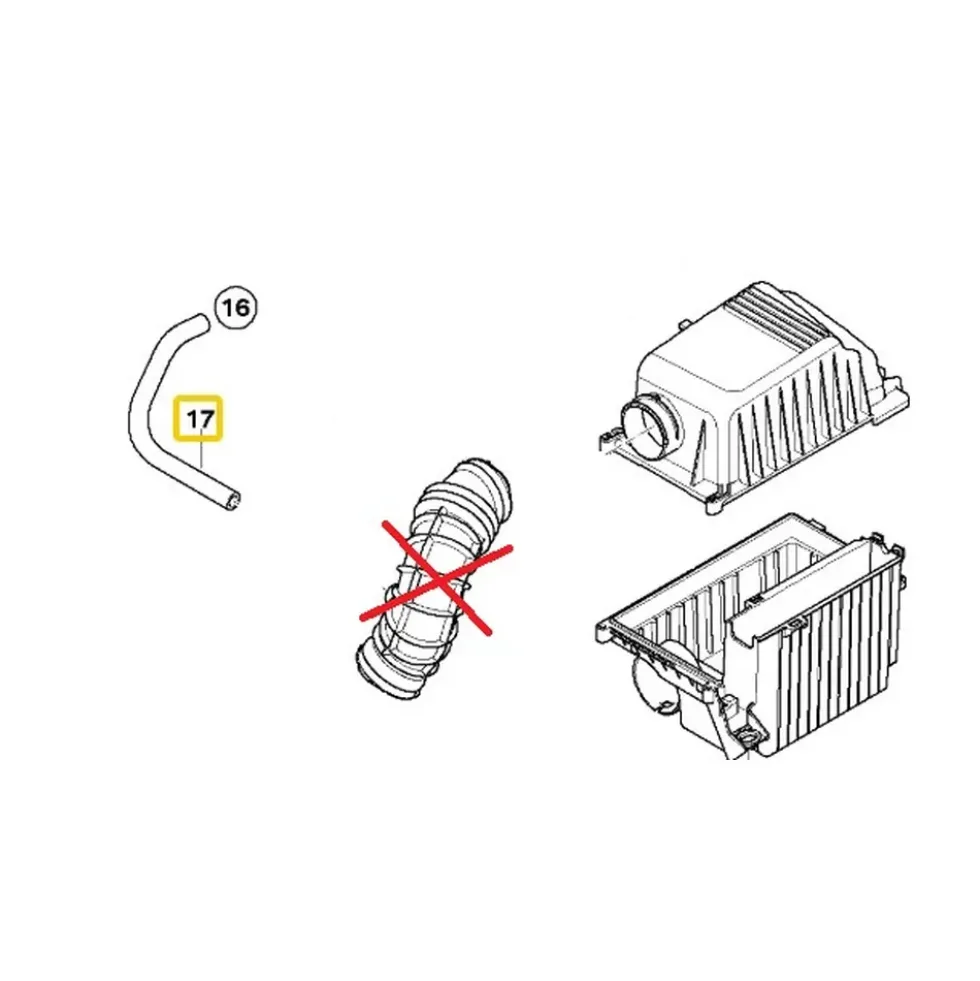 Tuyau reniflard d'huile pour Mini R52 Cabriolet et R53 Cooper S (10/2000-07/2008) - W11