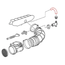 Tuyau supérieur sur soupape de ralenti pour BMW E36 depuis 09/92 ->
