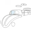 Vitre avant droite pour VW Coccinelle 10/52 ->07/64