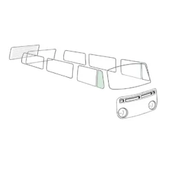 Vitre de déflecteur fixe teintée verte avant droit pour VOLKSWAGEN Combi Bay Window (08/1967-07/1979)