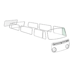 Vitre de déflecteur mobile teintée verte avant gauche pour VOLKSWAGEN Combi Bay Window (08/1967-07/1979)