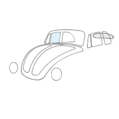 Vitre de porte claire droit pour VOLKSWAGEN Coccinelle Cabriolet (08/1964-03/1981)