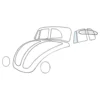 Vitre déflecteur gauche pour VOLKSWAGEN 1303 cabriolet