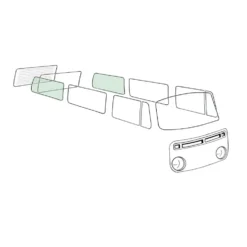 Vitre latérale arrière teintée verte pour VOLKSWAGEN Combi Bay Window (08/1967-07/1979)