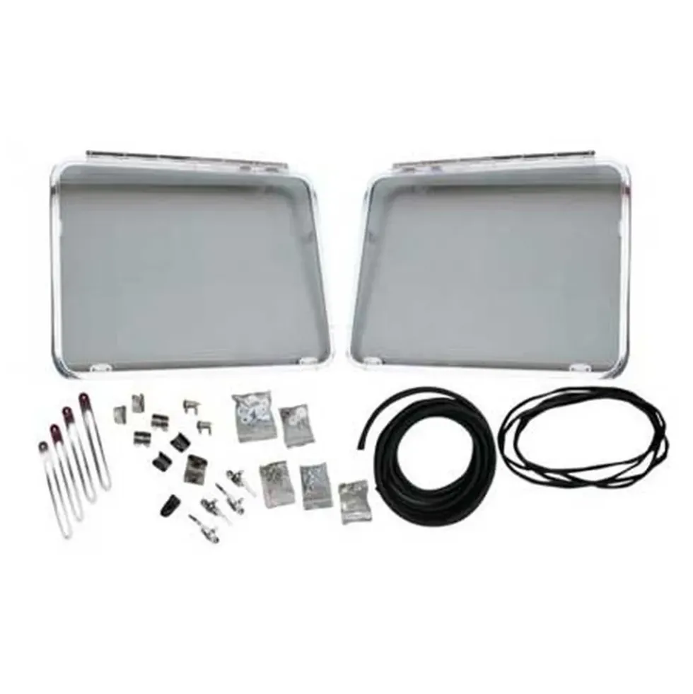Vitres Safari avant en alu poli pour VOLKSWAGEN Combi Split (03/1955-07/1967)